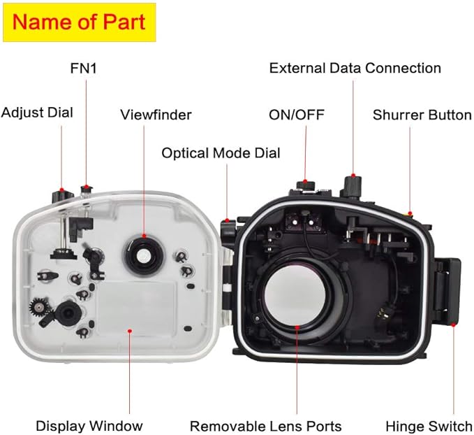 Sea frogs Underwater Camera Housing Compatible with Panasonic GH5 12-60mm IPX8 40m/130ft Maximum Diving Depth Waterproof Camera Case for Diving, Surfing, Rowing