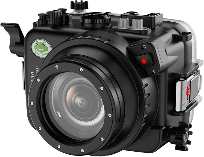 Sea frogs Camera Housing Compatible with Sony ZV-E10 with FE 90mm F2.8 G OSS Lens,Waterproof IPX8 Rated, 40m/130ft Depth Protection Underwater Camera Case, Ideal for Diving, Surfing, Rowing