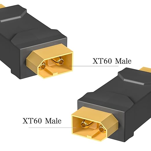 Goupchn XT60 Male to Male Connector Adapter XT60 Wireless Connector Converter 2PCS for RC FPV Car Plane Drone LiPo Battery