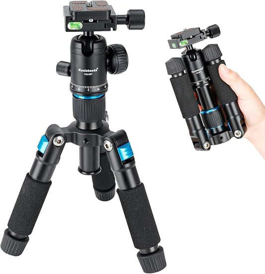 Koolehaoda Mini Desktop Tripod, 20" Aluminum Portable Small Tripod with 360° Ball Head and Bag for DSLR Camera, Video Camcorder.Load up to 11lbs / 5kg - (Blue)