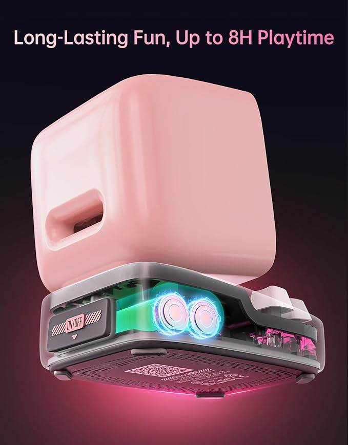 Divoom Ditoo Retro Pixel Art Game Bluetooth Speaker with 16X16 LED App Controlled Front Screen (Pink)