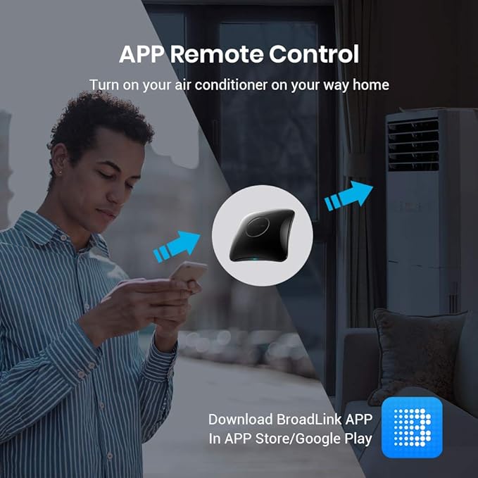 BroadLink RM4 pro IR RF Remote Control Hub with Sensor Cable - WiFi Smart Controller for Home Automation, TV, Ceiling Fan, Curtain Remote, Works with Alexa, Google Assistant, IFTTT, Siri
