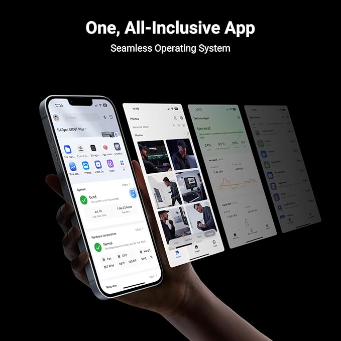 UGREEN NASync DXP480T Plus 4 Bay All-Flash SSD NAS, Intel i5 1235u 10-Core CPU, 8GB DDR5 RAM, 128G SSD, 10GbE Port, Wi-Fi 6, 4X M.2 NVMe Slots, 8K HDMI, 2X TBT4, Network Attached Storage (Diskless)
