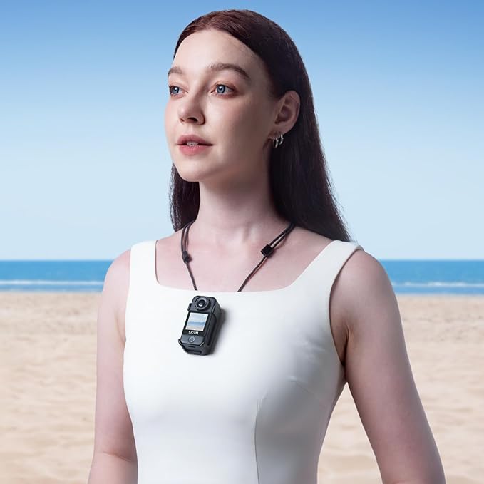 SJCAM C300 4K Pocket Action Cam with Stabilization,154° Wide FOV Video Recroding,64GB Card vlogging Camera,7h use time,30m Waterproof Body cam, Magnetic Werable Camera for Travel,Creators,Kids