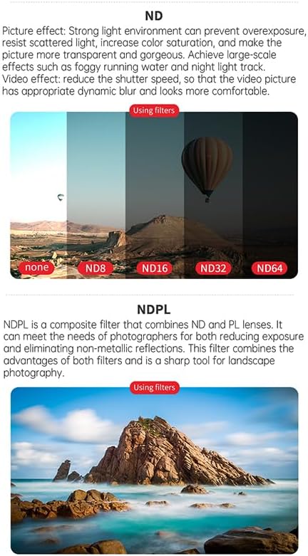 Lens Filter/Filter Set for DJI Avata 2 Drone Waterproof, Anti-Whiteout, UV-Blocking (CPL)