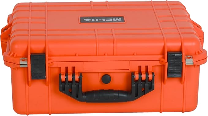 MEIJIA Portable All Weather Waterproof Protective Hard Case,Compact Camera Case with Customizable Fit Foam,Fit Use of Drones,Camera,Equipments, 20.62 x16.85x8.11inches(Orange)