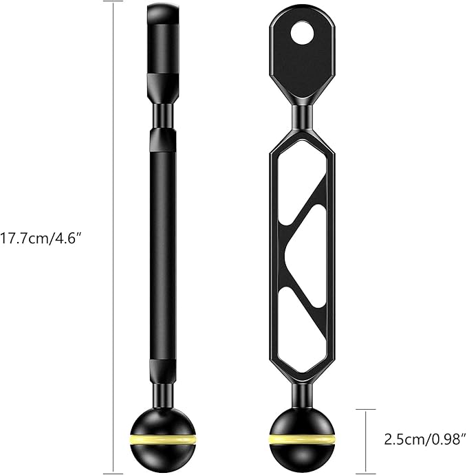 Sea frogs Ball Arm Ball to YS Mount Arm 6.0" Essential Diving Equipment Underwater Photography Gear Lighting System Aluminum Alloy Diving Equipment Accessory Lightweight Arms AM-22