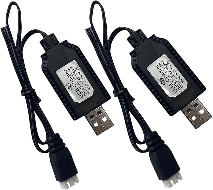 7.4V USB Charger Cable with XH-3Pin Plug - Universal Compatible RC Car, Plane, Tank, Boat and Other Remote Control Toys - 7.4V 2S Lipo Battery USB Charger with Battery Protection (2)