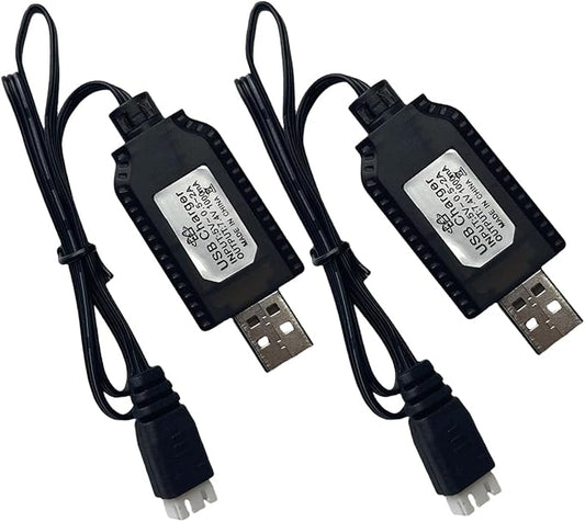 7.4V USB Charger Cable with XH-3Pin Plug - Universal Compatible RC Car, Plane, Tank, Boat and Other Remote Control Toys - 7.4V 2S Lipo Battery USB Charger with Battery Protection (2)