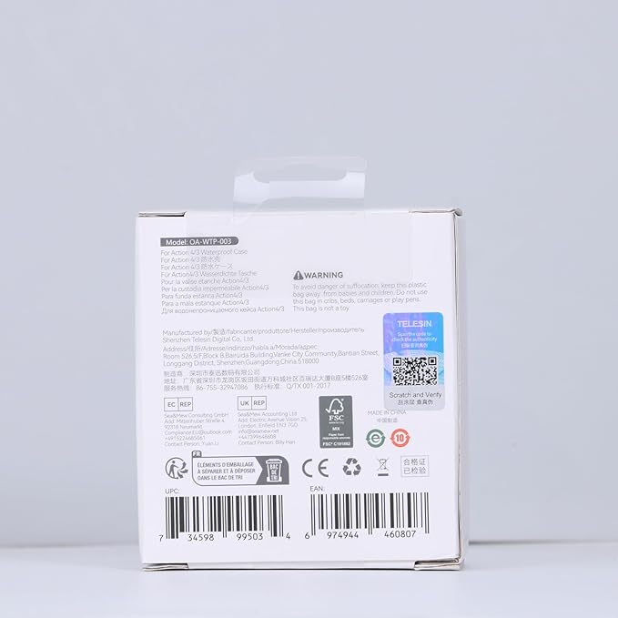 Waterproof Case for DJI Osmo Action Camera 5 Pro/4/3,with Anti-Fog Underwater Housing Shell Cage Supports 45M/148FT Diving Housing Protective Shell Underwater Accessories Kit