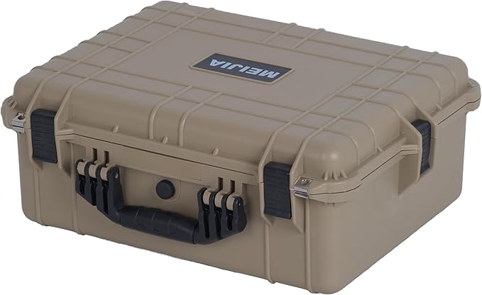 MEIJIA Portable All Weather Waterproof Protective Hard Case,Compact Camera Case with Customizable Fit Foam,Fit Use of Drones,Camera,Equipments, 20.62 x16.85x8.11inches(Desert Tan)