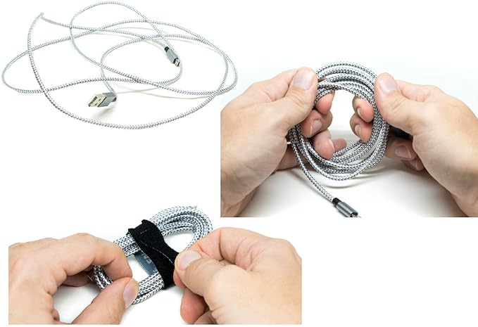 Reusable Cable Ties 1/2" x 8" for Cable Management and Organizing Cords - 30 Pack Bundled with 2 Bonus Cinch Straps (Color)