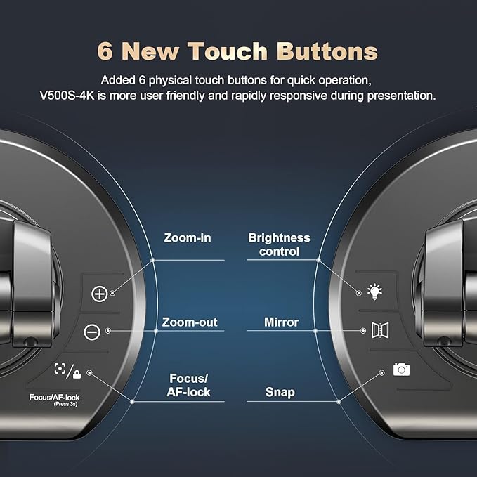 JOYUSING 4K,13MP Document Camera for Teacher, A3 Size, Auto Focus, LED Light, OCR for Windows, Perfect for Distance Learning and Web Conferencing Compatible with Windows, MAC, Chromebook
