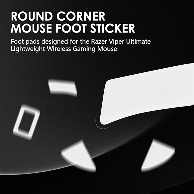 2 Pack Ultimate Lightweight Wireless Gaming Mouse Feet Sliding Stickers, Mice Glass Skates Pad, Replacement Glide Stickers for Smooth Control and Precision on Any Gaming Surface (PTFE)