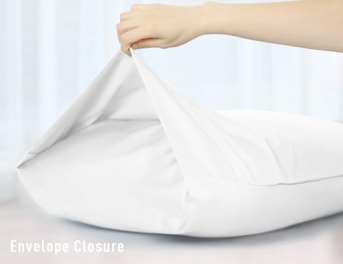 Sunflower Body Pillowcase 100% Cotton Long Pillow Cover/Case Envelope Closure 1 Pack, 21×54 inches White, Soft and Breathable
