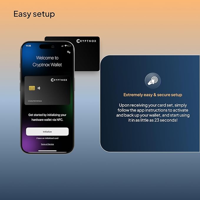 Ultra Secure Crypto Hardware Wallet – Pack OF 2 |Crypto Wallet Cold Storage for Bitcoin, Ethereum, Nfts & More | Biometric Pairing, Encrypted NFC Tap-To-Sign | Bonus FIDO2 Security Key Functionality
