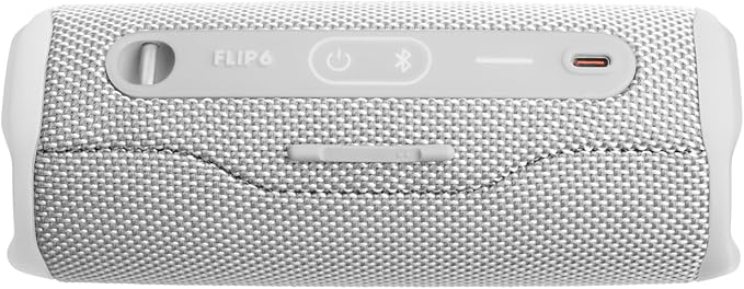 JBL Flip 6 - Portable Bluetooth Speaker, powerful sound and deep bass, IPX7 waterproof, 12 hours of playtime, JBL PartyBoost for multiple speaker pairing for home, outdoor and travel (White)