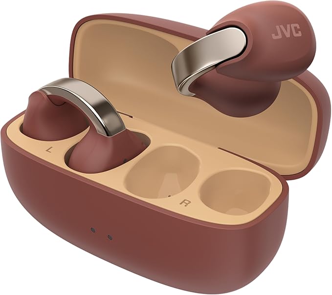 JVC Nearphones Open Ear True Wireless Headphones - Open Ear Earbuds - Bluetooth 5.3-24H Playback - IPX4 Water Resistant - Built-in Mic - Awareness & Comfort - Ear Clip Earbuds - HANP1T