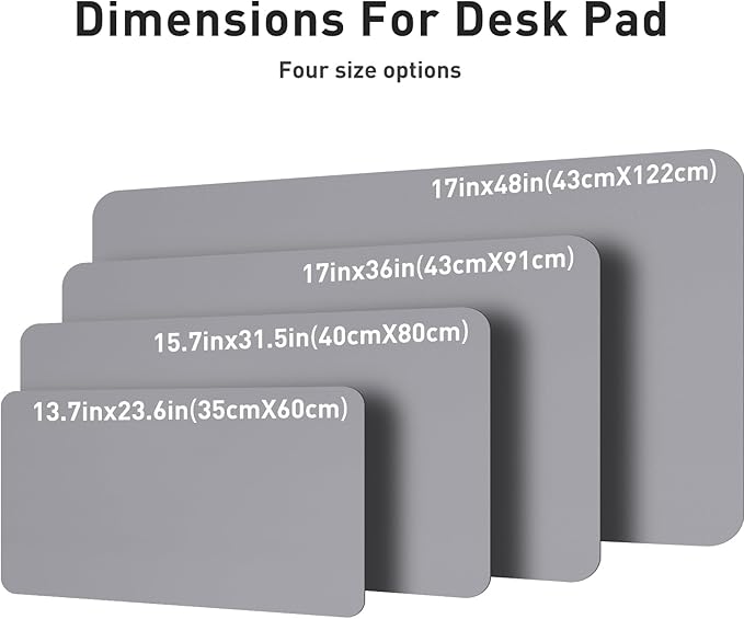 Aothia Leather Desk Pad Protector, Mouse Pad, Office Desk Mat, Non-Slip PU Leather Desk Blotter, Laptop Desk Pad, Waterproof Desk Writing Pad for Office and Home (31.5" x 15.7", Light Grey)
