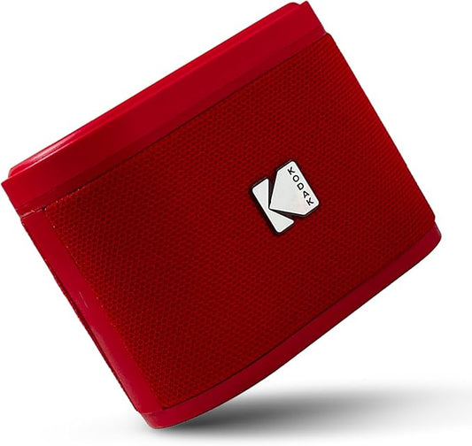 KODAK SOUNDBRIX™ Portable Bluetooth Speaker 360° HD Wireless Sound with Rich Bass Durable Mini Speaker IPX4 Water Resistant Magnetic Stackable Luxury Red for Outdoor Fun Travel & Poolside Music