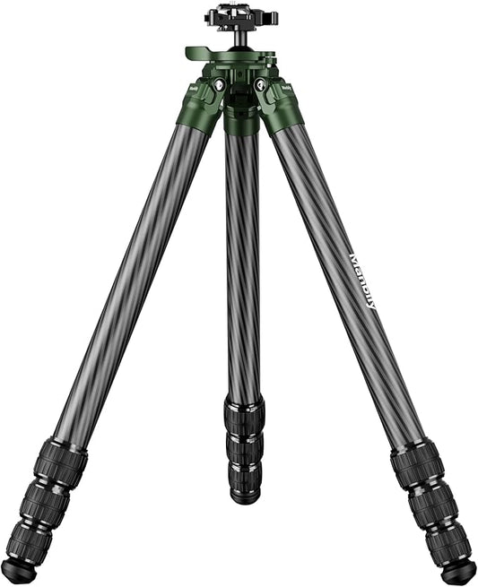 Manbily Shooting Tripod, Carbon Fiber Hunting Tripod with 36mm Legs and 45mm Ball Head, Picatinny to Arca Swiss Adapters, Max Load 44lbs (QM-364PA-Green)