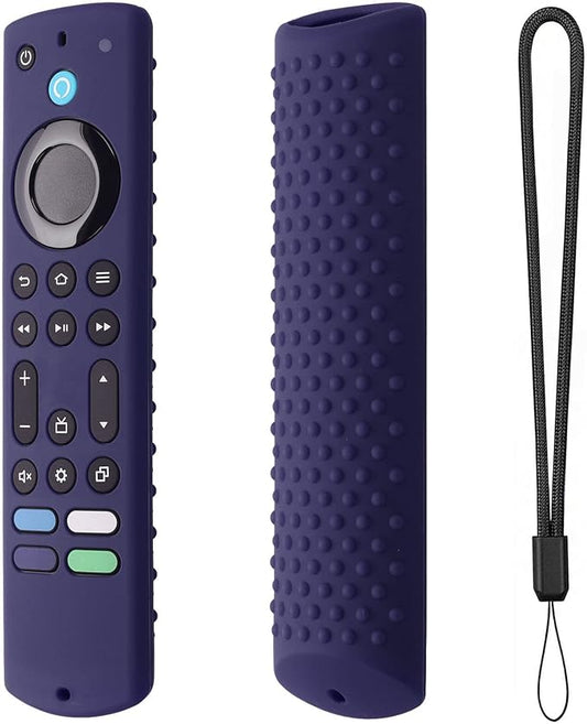 6.2 Inch Silicone Remote case for 2023 Fire TV Stick 4K Max 2nd/Fir TV Omni Series/FireTV 4-Series Remote,Toshiba/Insignia FirTV Remote Cover with Lanyard(Midnight Blue)