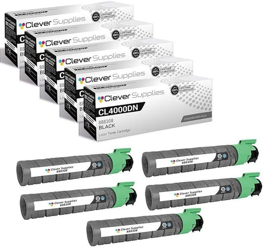 CS Replacement Toner Cartridge Compatible with Ricoh CL4000DN 888308 Black Color Laser Aficio CL4000DN Aficio SP C410DN Aficio SP C411DN Aficio SP C420DN LP226cn 5 Black Set