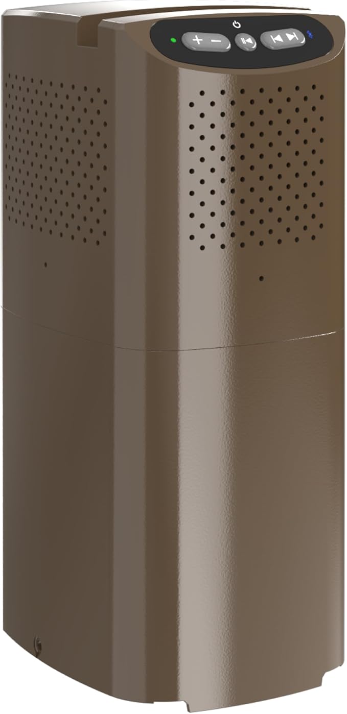 TayMac Bronze Bluetooth Speaker Slide Cover PPSPZ for ParkPost Outdoor Power Enclosure (Required), Wireless Speaker with Built-in Slot for Mobile Device, Outdoor Bluetooth 5.2