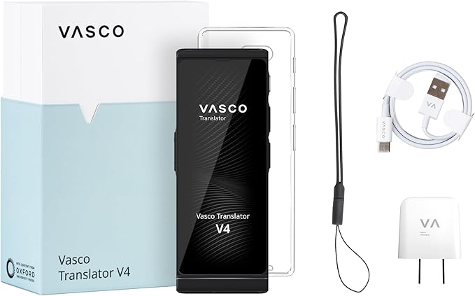 Vasco V4 Language Translator Device | 112 Languages | Free Lifetime Internet in Almost 200 Countries | Stone Gray