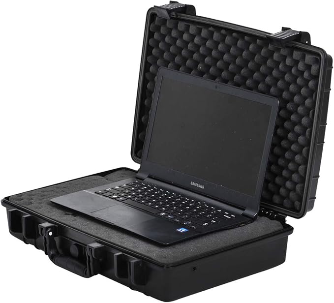 MEIJIA Portable Waterproof Protective Case,Hard Camera Case,Customized Fit Foam Inserted, Elegant Black,Fit for Camera, Equipments, Lens,Drones(Black)