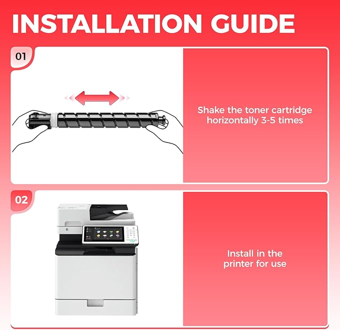 GPR-51 GPR51 High Yield Toner Cartridge 8516B003 8517B003 8518B003 8519B003 Replacement for Canon ImageRunner Advance C250if C255if C350if C350p C355if Printer Ink Set 4-Pack Black Cyan Magenta Yellow