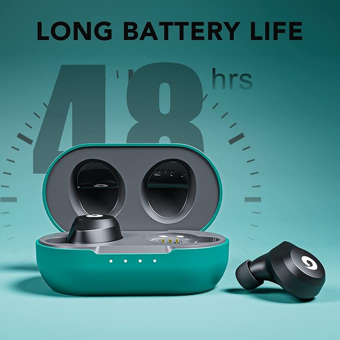 X9 Wireless Earbuds Bluetooth 5.3 Headphones Waterproof Stereo Earphones in Ear Touch Control with Microphone Headset with Deep Bass for Sport, Gaming and Running (Green-Gray)