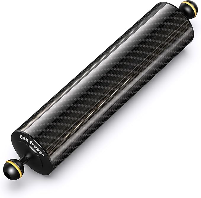 Sea frogs Carbon Fiber Float Arm D60mm, 12'', for Ultralight, Aquatic Arm, Buoyancy Provided 580g, Underwater Camera System Diving Tray Video Light/Strobe GA-8