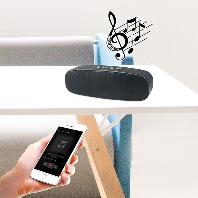 Wireless Bluetooth Speaker with AUX/USB/TF Card Slot,Outdoor Portable Stereo Speaker with HD Audio,Enhanced Bass, Dual-Driver,Handsfree Calling, FM Radio Speaker for Travel,Party (Black-1)