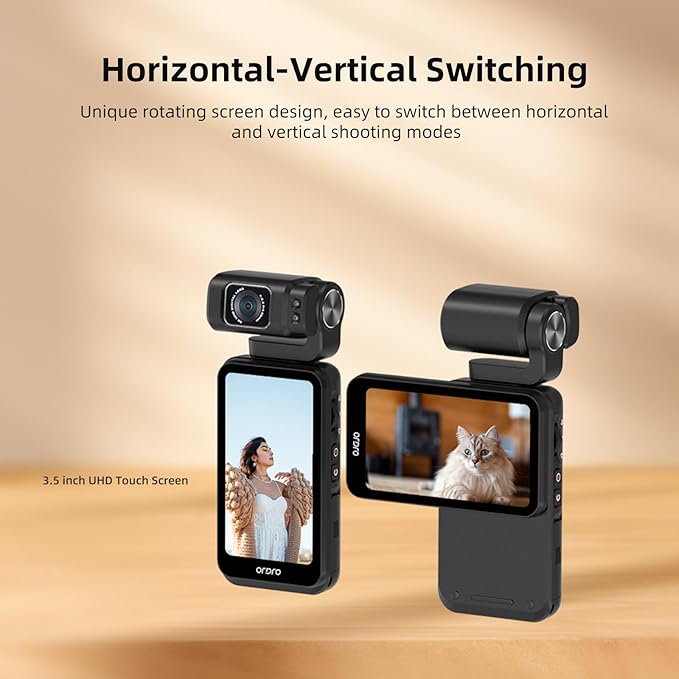 ORDRO M3 5K Video Camera Camcorder, WiFi IR Night Vision Handheld Camera for YouTube,4K UHD Video Camera with 3.5" Flippable Touch Screen, 3250mAh Capacity Battery,64G Card