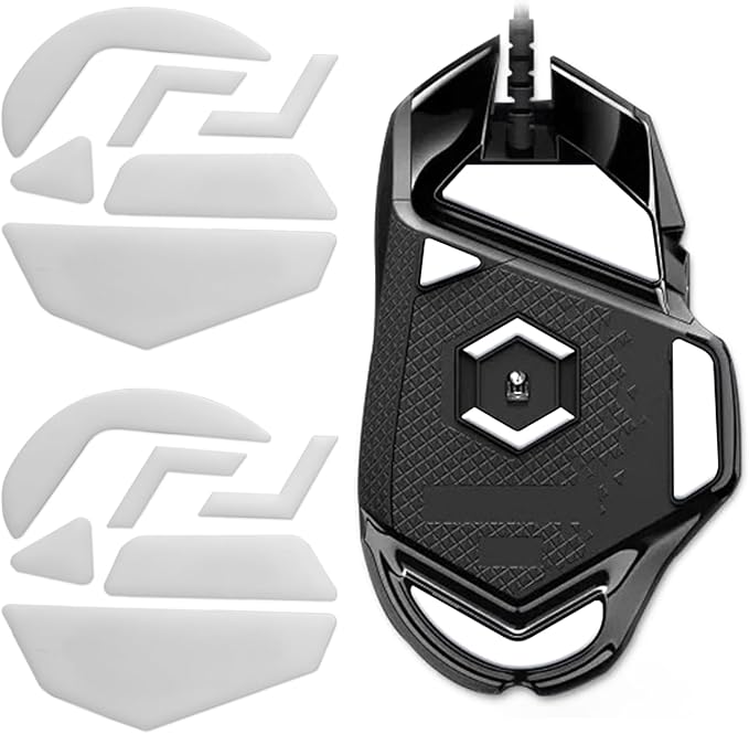 2 Pack G502 Wired Gaming Mouse Feet Sliding Stickers, Wear-Resistant Smooth Mice Glass Skates Pad Compatible with Logitech Mouse Feet Replacement (Glide Mice Skates, White PTFE)