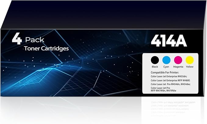 414A Toner Replacement Pro MFP M454dw M479fdw for HP 414A 414X Toner W2020A W2020X Works for Pro M479fdn M454dn M479 M454 Printer 4Pack(with Chip)