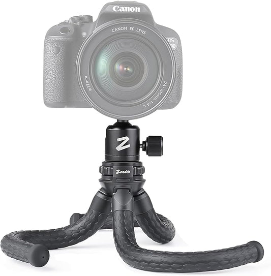 Zeadio Flexible Camera Tripod Kits, with Metal Ball Head Mount, Fits for All iPhone and Android Smartphones Sport Camera