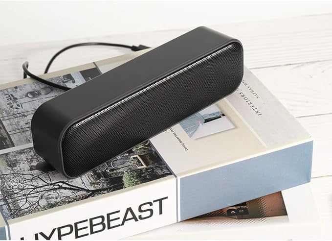 USB Computer Speaker for Desktop, USB Powered, Plug and Play, Soundbar Portable Mini PC Speaker for Desktop Computer and Windows PCs(Black)