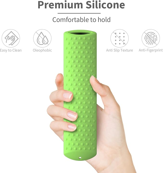6.2 Inch Silicone Cover for Amazon Universal Toshiba FireTVs Remote Case Compatible with 6 Shortcut Buttons Remote/Fire TV Stick 4K Max 2nd Anti-Slip Case Sleeve (Luminousgreen)