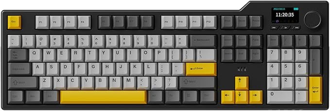 DAIDAI×AJAZZ AK35I V3 Full Size Hot Swap Mechanical Gaming Keyboard with Screen & Knob 2.4G/BT/USB-C Gasket Keyboard FR4 Plate 8000mAh Battery South Facing LED RGB(Avocado Axis)