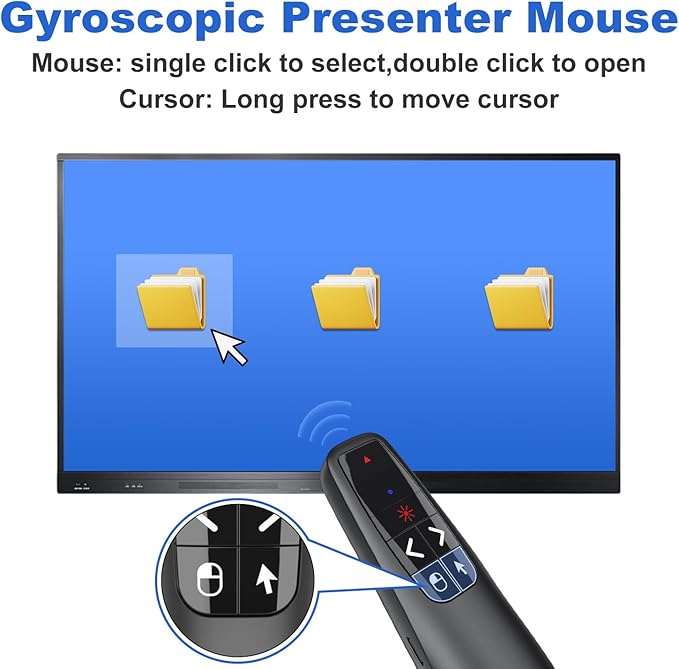 Presentation Clicker PowerPoint Wireless Presenter Remote: Type C Rechargeable Auto Air Mouse Clickers with Red Laser Pointer for Computer Project Mac Slideshow PPT Google Slide Advancer