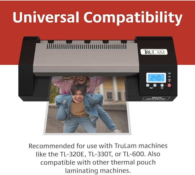 TruLam 10 Mil Laminating Pouches with Rounded Corners | Menu Large Size | 12 in. x 18 in. | Glossy Finish | Premium Adhesive for High-Clarity | 2 Carriers Included | 50 Pack