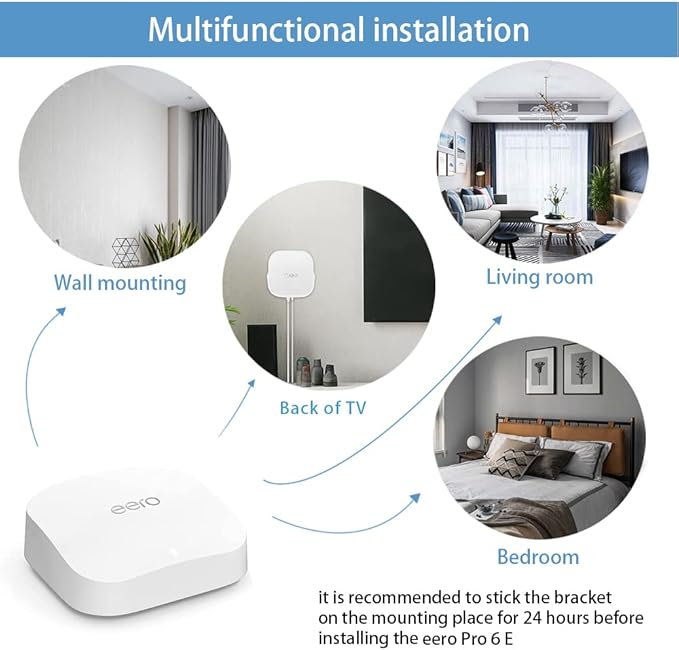 Wall Mount for eero Pro 6E, Screwless VHB Holder for Mounting eero Pro 6E Tri-Band mesh Wi-Fi 6 Without Drilling (Strongly Adhesive, 1 Pack)
