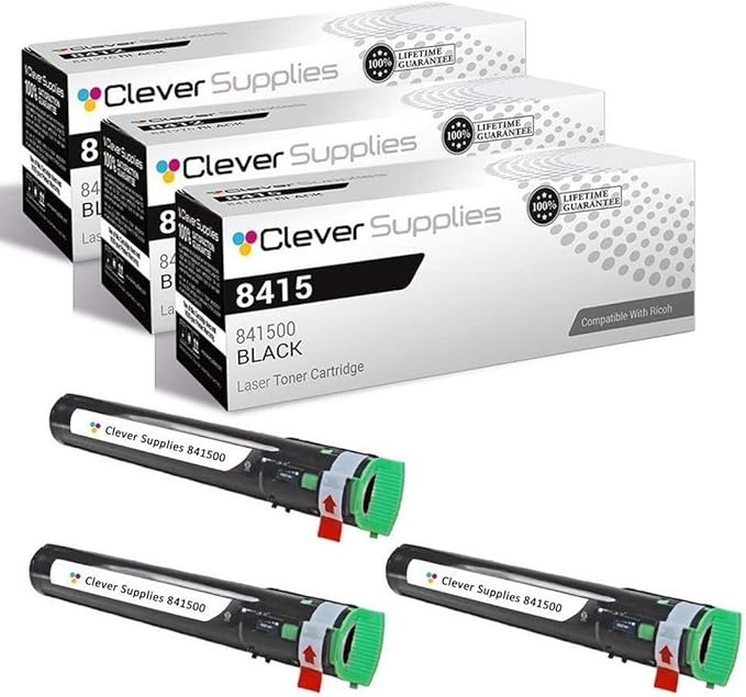 CS Replacement Toner Cartridge Compatible with Ricoh C2051 841500 Black Color Laser Aficio MP C2051 Aficio MP C2551 3 Black Set