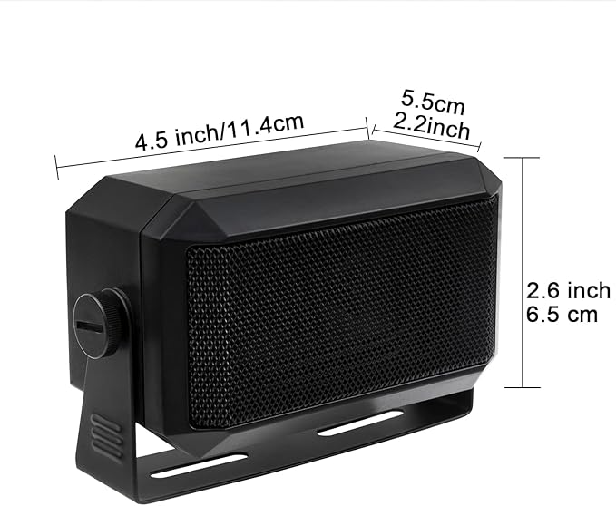 VECTORCOM Rectangular 3.5mm Plug 5W External Speaker/CB Speaker for Ham Radio, CB and Scanners TRD550