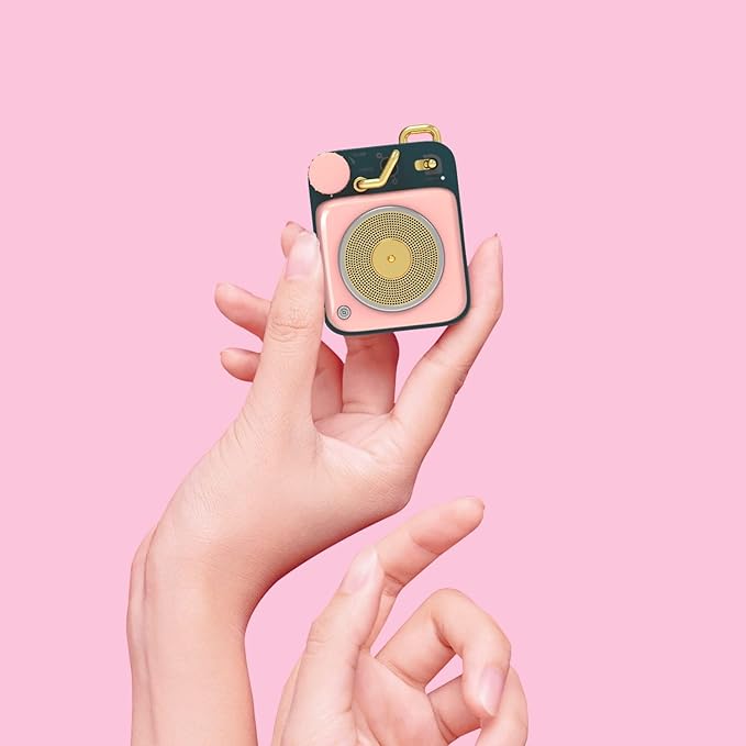 Muzen Mini Bluetooth Speaker, Button Small Cute Portable Metal Retro Wireless Speaker with Loud Volume Great Sound and Portable Lanyard & Gift Bag for Office Classic Vintage Decor