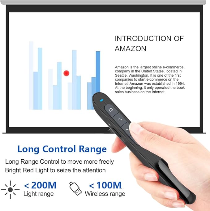 USB/Type-C 2 in 1 Presentation Clicker for Powerpoint, Hyperlink Volume Control Wireless Presenter Remote Presentation Pointer Slide Advancer PPT Clicker for Mac iPad Computer Laptop
