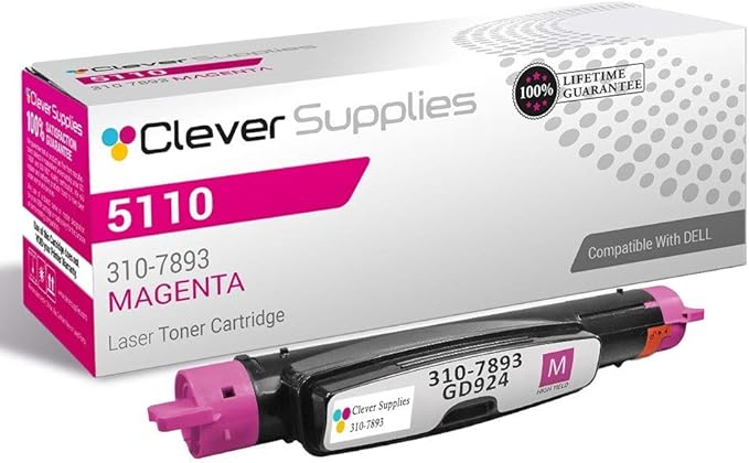 CS Replacement Toner Cartridge Compatible with Dell 5110-HY 310-7893 Magenta Color Laser 5110cn High Yield