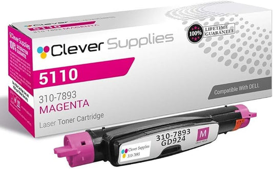 CS Replacement Toner Cartridge Compatible with Dell 5110-HY 310-7893 Magenta Color Laser 5110cn High Yield